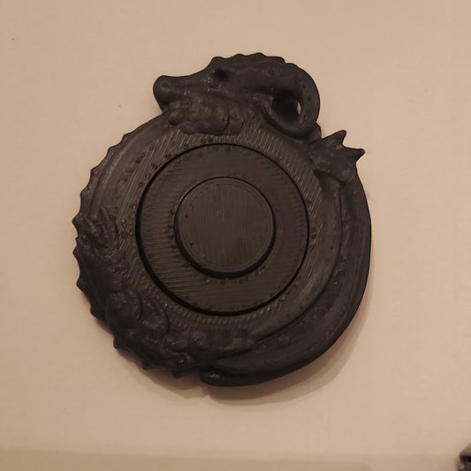Dragon Gyroid Fidget Spinner Keychain
