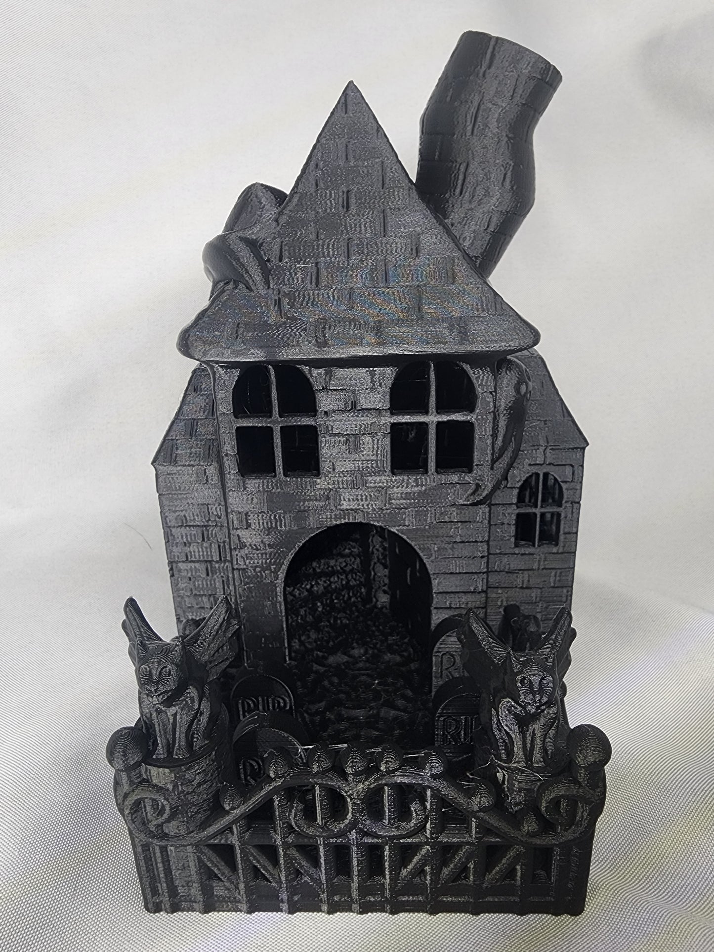 Haunted House Dice Tower is the perfect decoration and dice game accessory for Halloween or year-round.