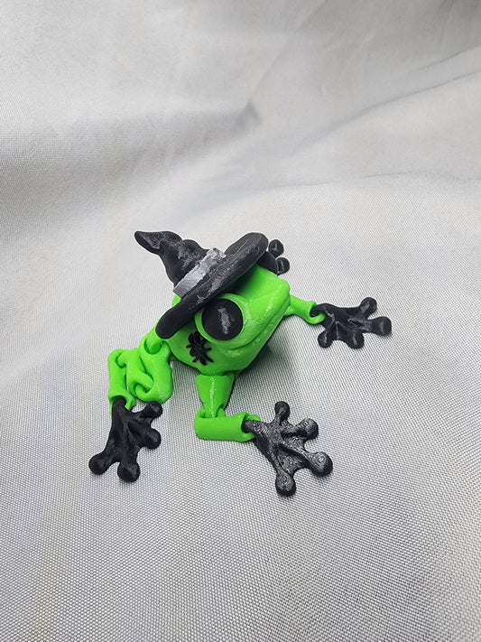 Witch Frog with articulating legs Halloween figurine fidget toy decoration