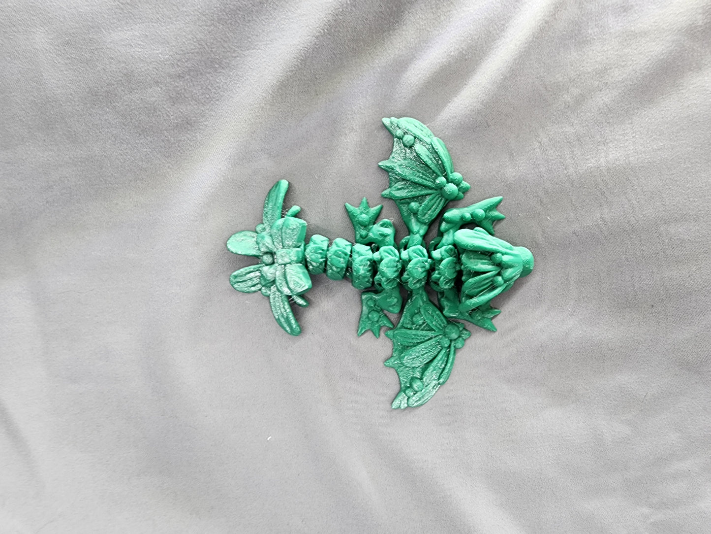 Tiny Mistletoe Dragon Wyvern articulating figurine