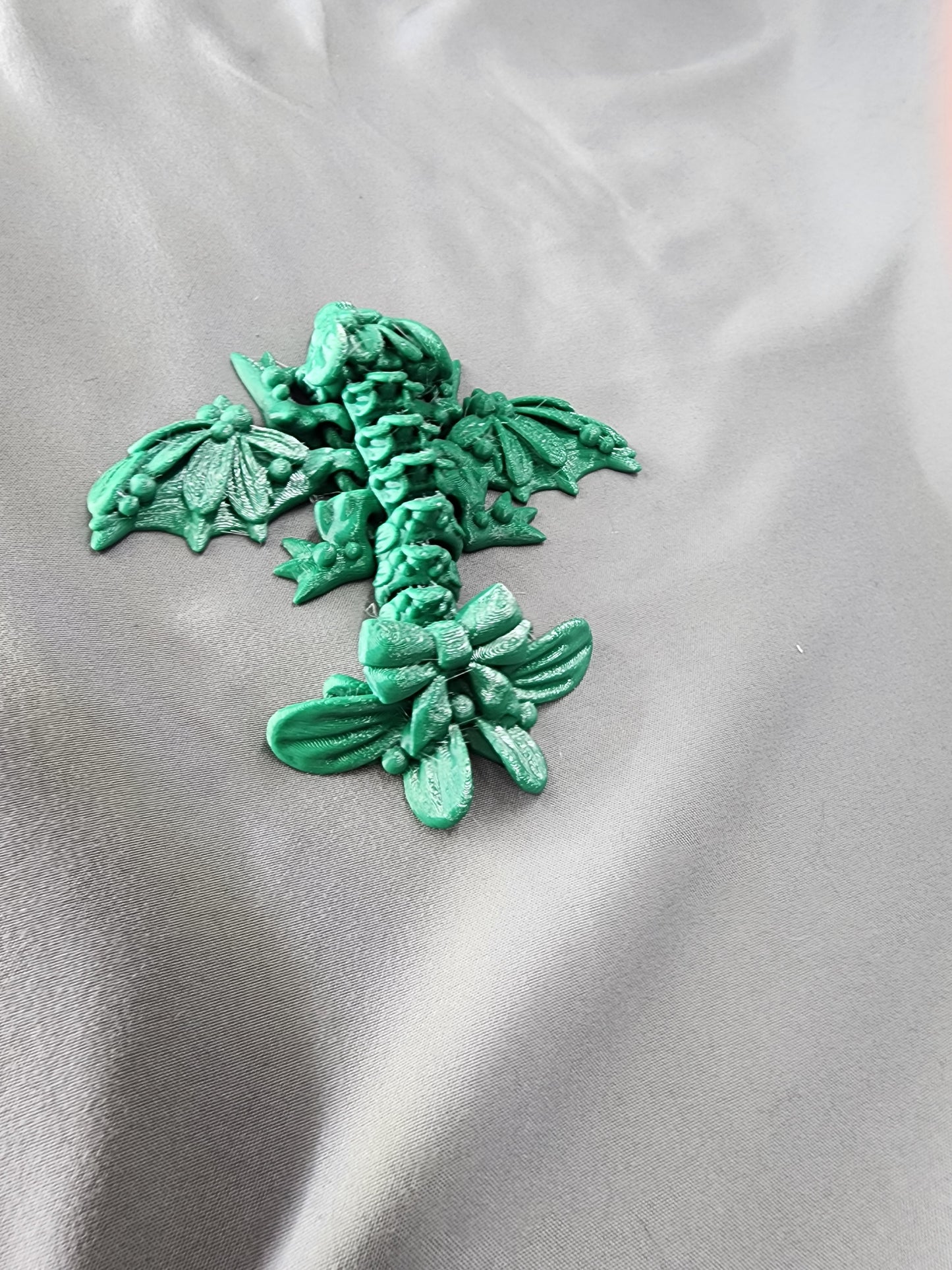 Tiny Mistletoe Dragon Wyvern articulating figurine