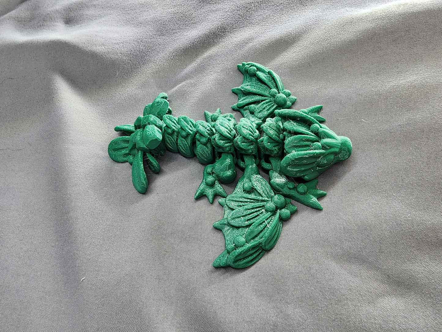 Tiny Mistletoe Dragon Wyvern articulating figurine