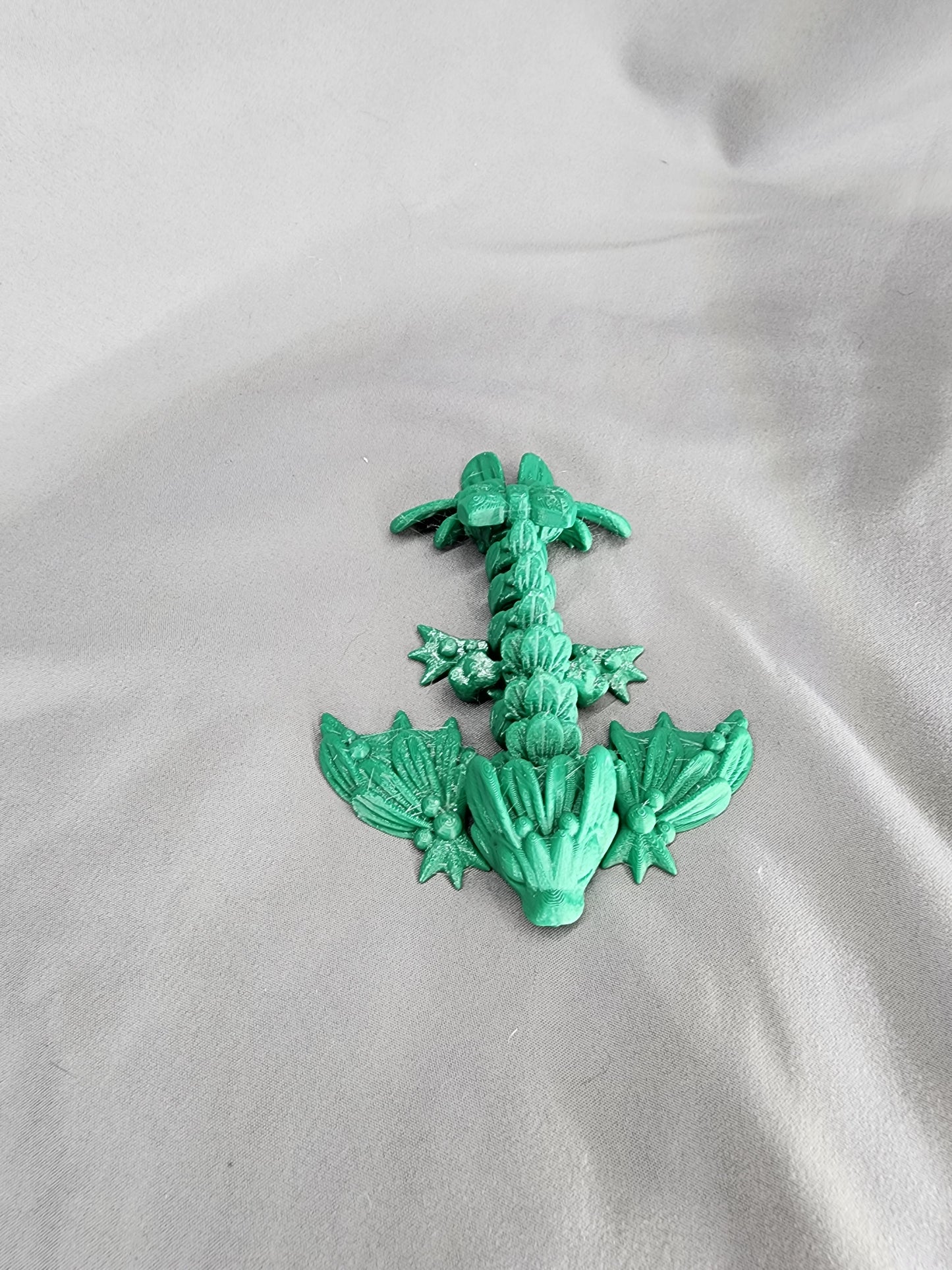 Tiny Mistletoe Dragon Wyvern articulating figurine