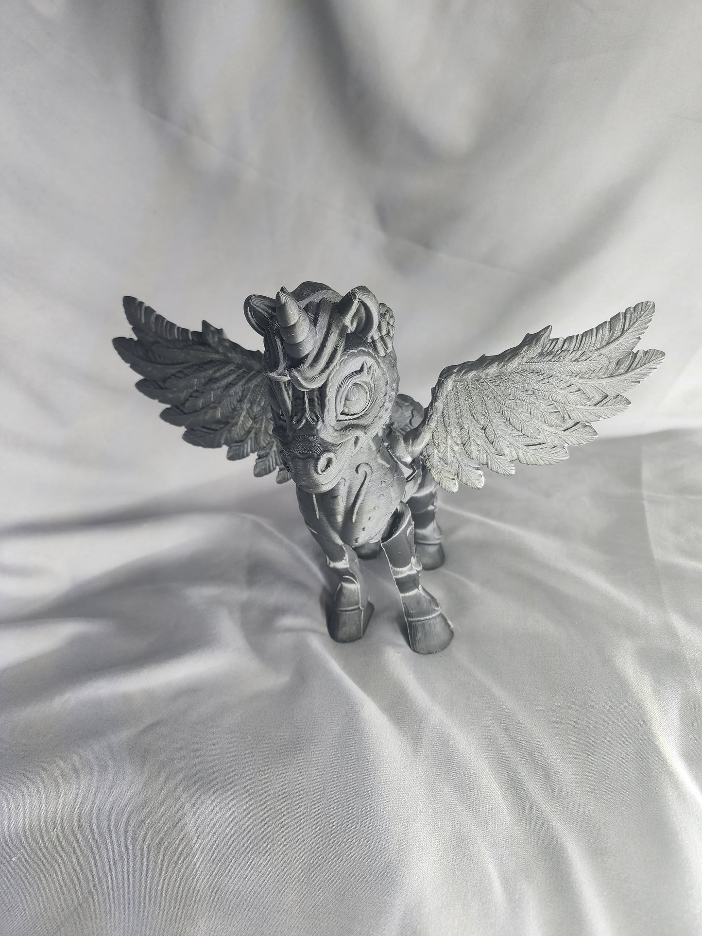 Spooky Unicorn Pegasus articulating figurine Day of the Dead Alicorn decoration Halloween sugar skull decor
