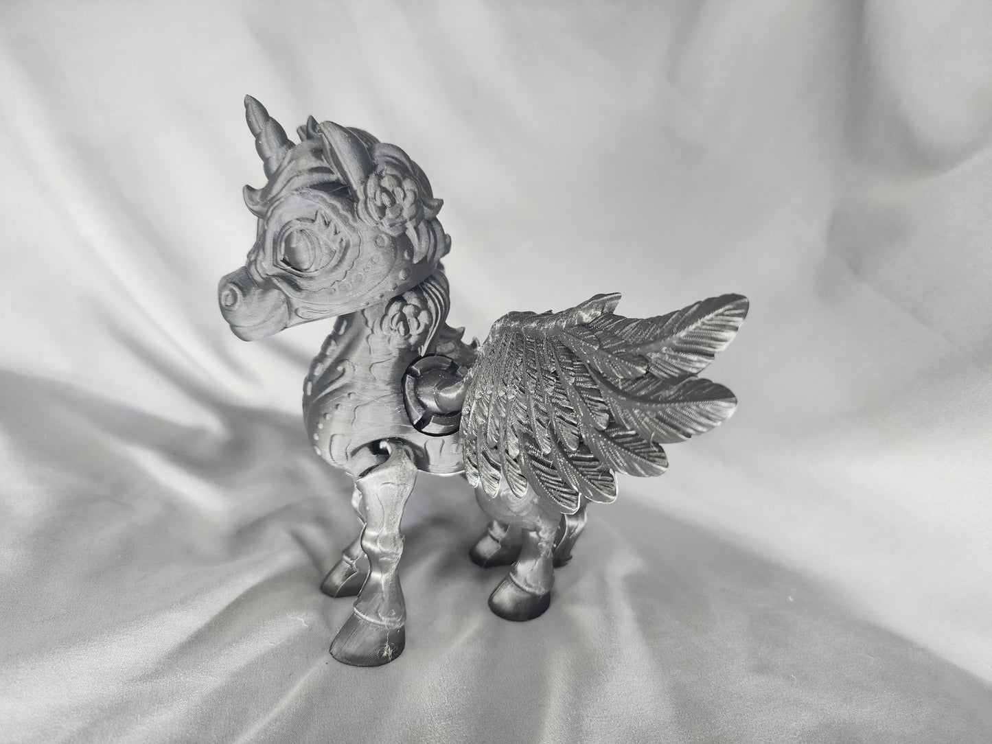 Spooky Unicorn Pegasus articulating figurine Day of the Dead Alicorn decoration Halloween sugar skull decor