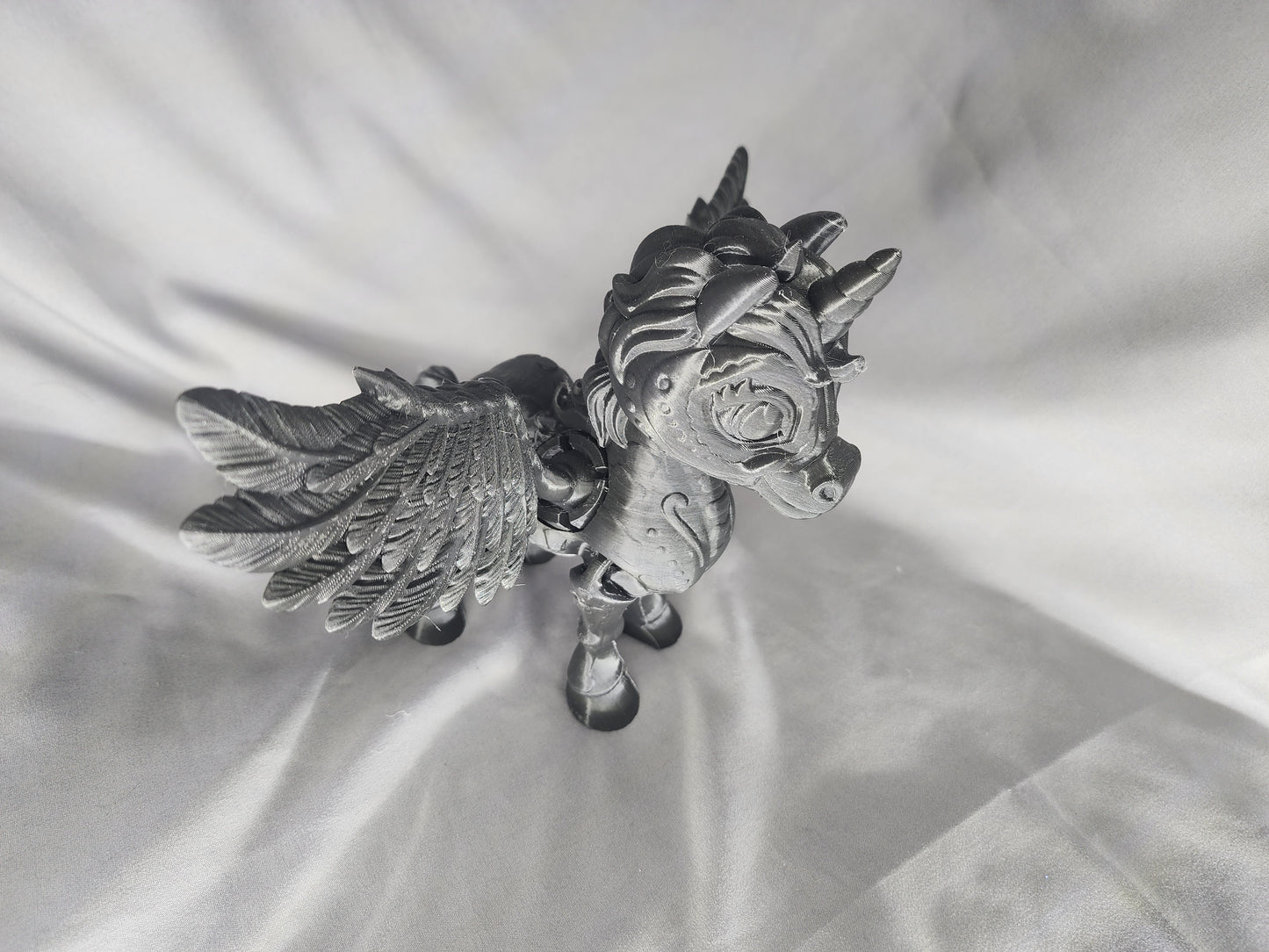 Spooky Unicorn Pegasus articulating figurine Day of the Dead Alicorn decoration Halloween sugar skull decor