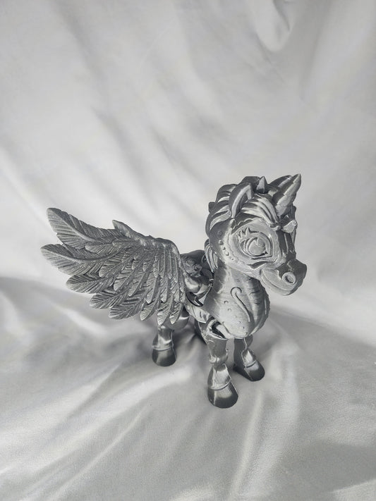 Spooky Unicorn Pegasus articulating figurine Day of the Dead Alicorn decoration Halloween sugar skull decor
