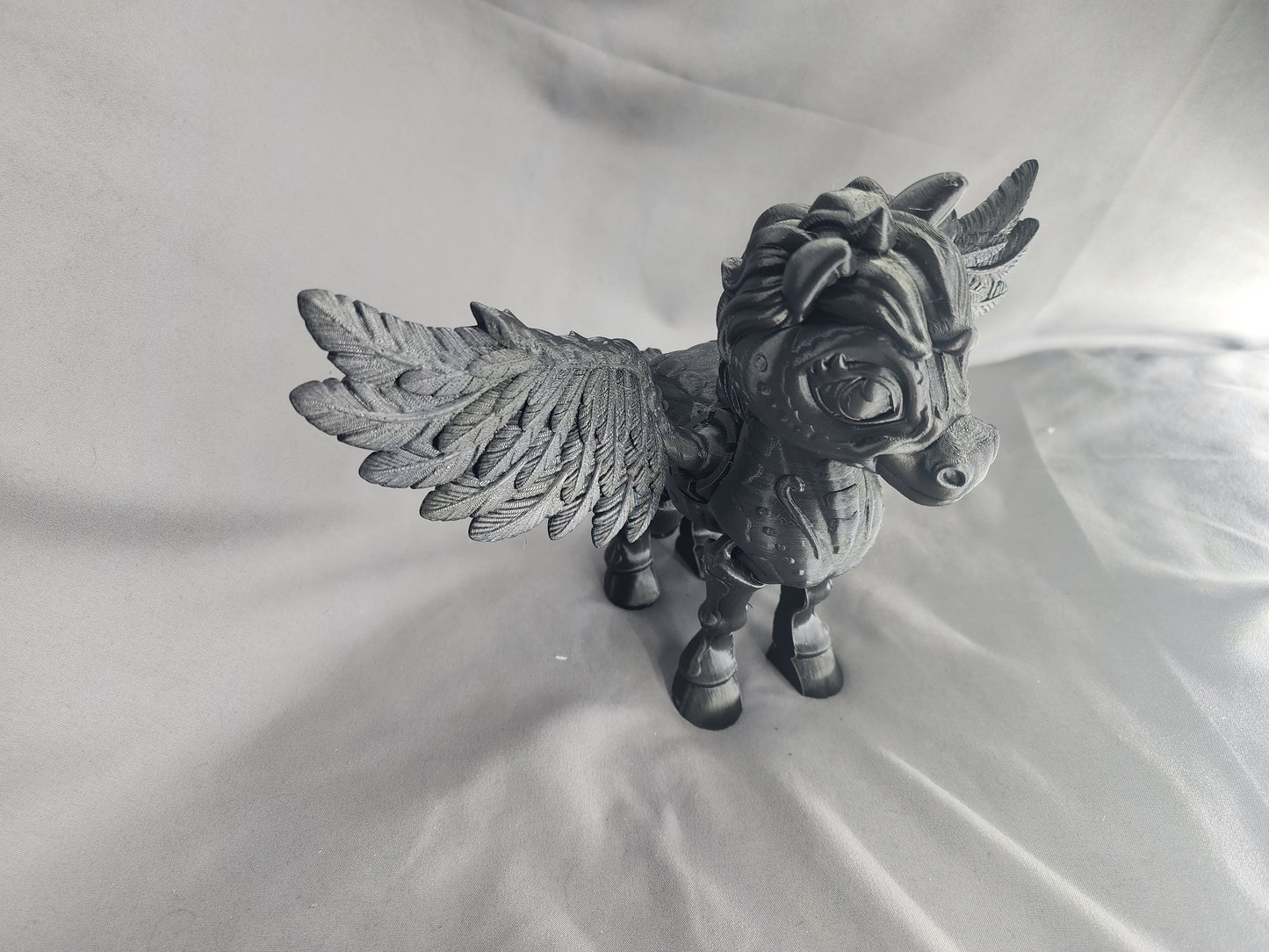 Spooky Unicorn Pegasus articulating figurine Day of the Dead Alicorn decoration Halloween sugar skull decor