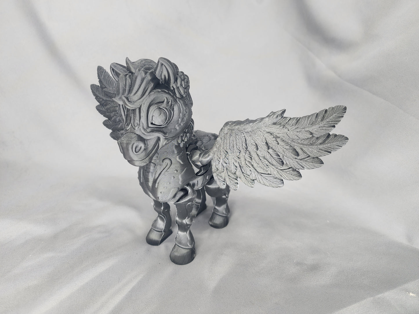 Spooky Unicorn Pegasus articulating figurine Day of the Dead Alicorn decoration Halloween sugar skull decor