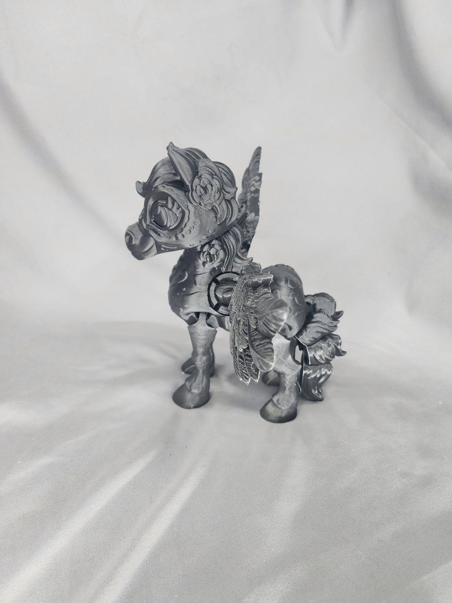 Spooky Unicorn Pegasus articulating figurine Day of the Dead Alicorn decoration Halloween sugar skull decor