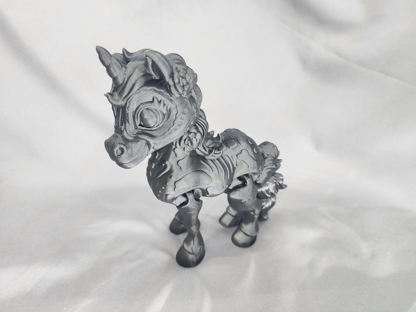 Spooky Unicorn Pegasus articulating figurine Day of the Dead Alicorn decoration Halloween sugar skull decor