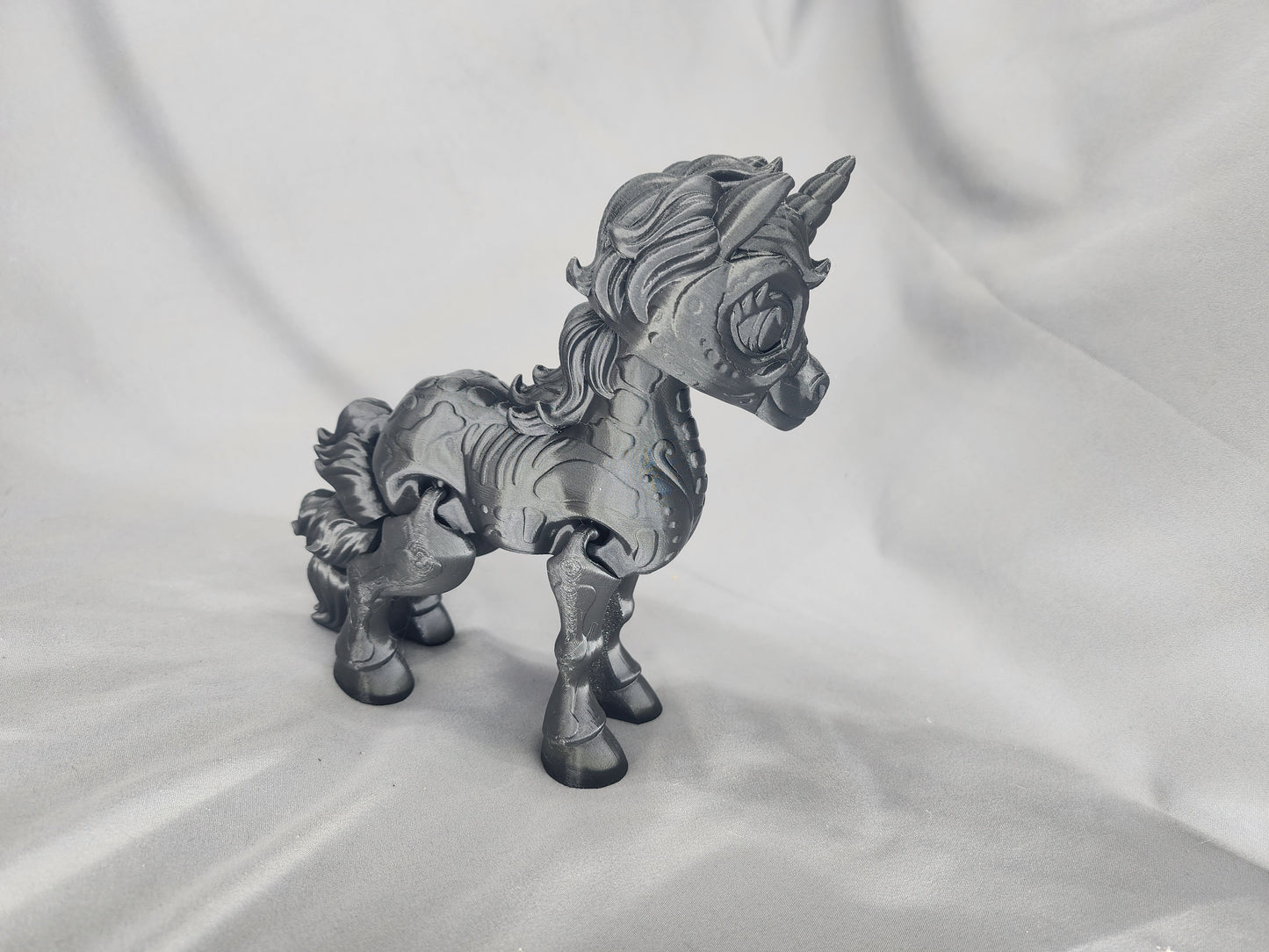 Spooky Unicorn Pegasus articulating figurine Day of the Dead Alicorn decoration Halloween sugar skull decor