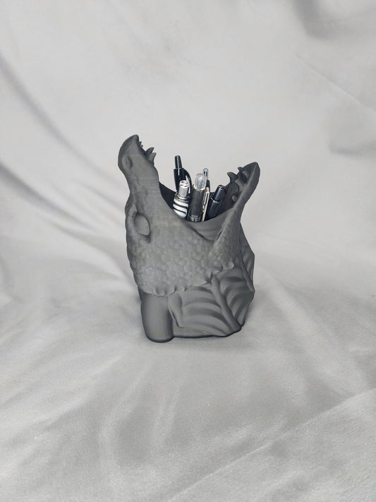 Dragon Head Pencil Holder Cup will keep your pens, pencils, etc. safe and in style on your desk at home or office
