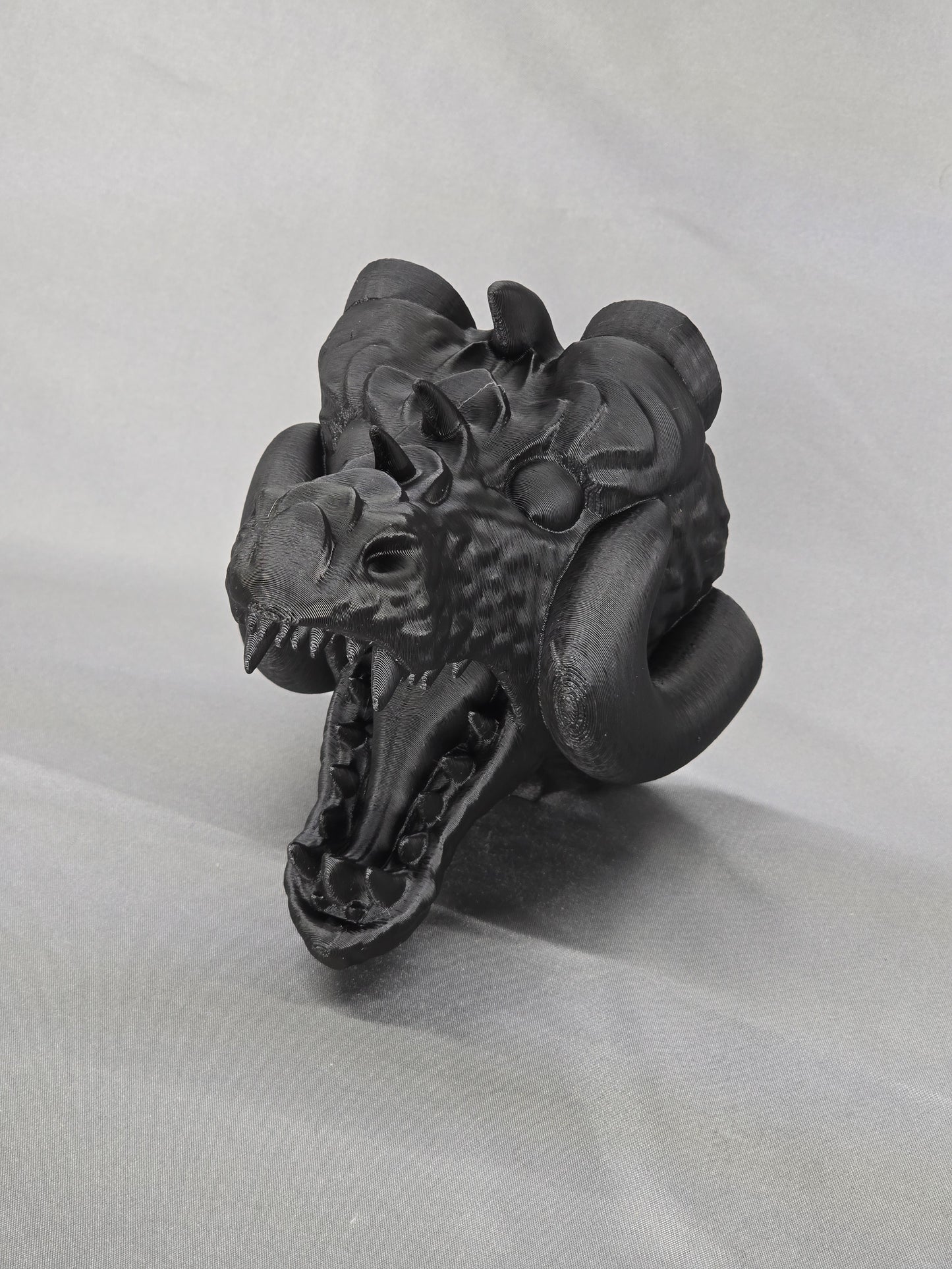 Horned Dragon Head wall mount gothic mythical decor