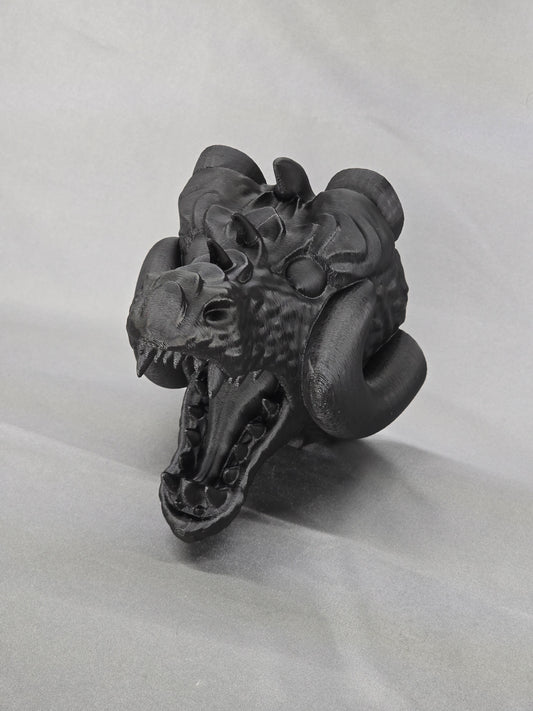 Horned Dragon Head wall mount gothic mythical decor