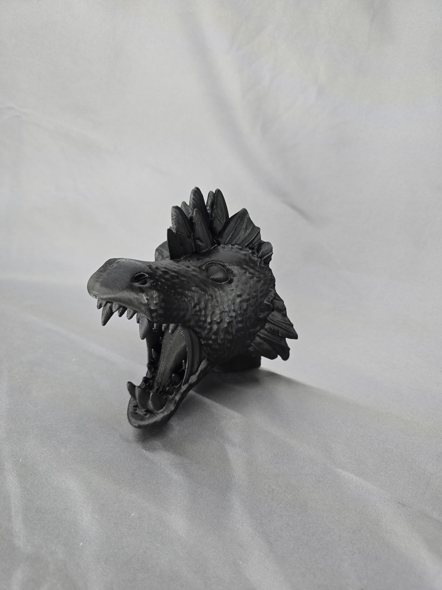 Feather Dragon Head wall mount gothic mythical decor