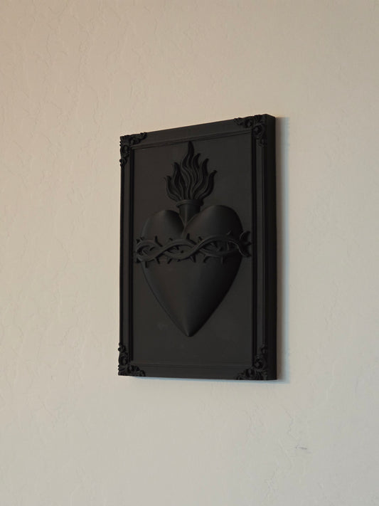 Sacred Heart + Thorn Vines - framed wall art decor