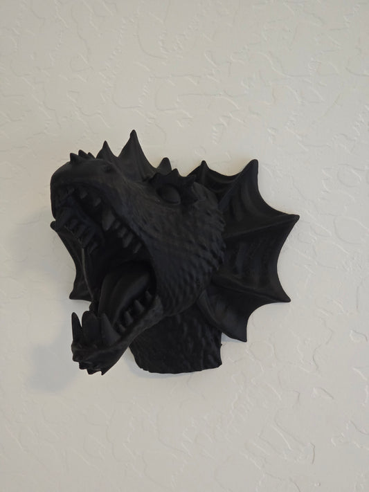 Fin Dragon Head wall mount gothic mythical decor