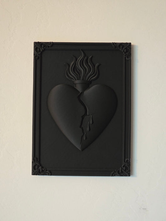 Sacred Heart Broken - framed wall art decor
