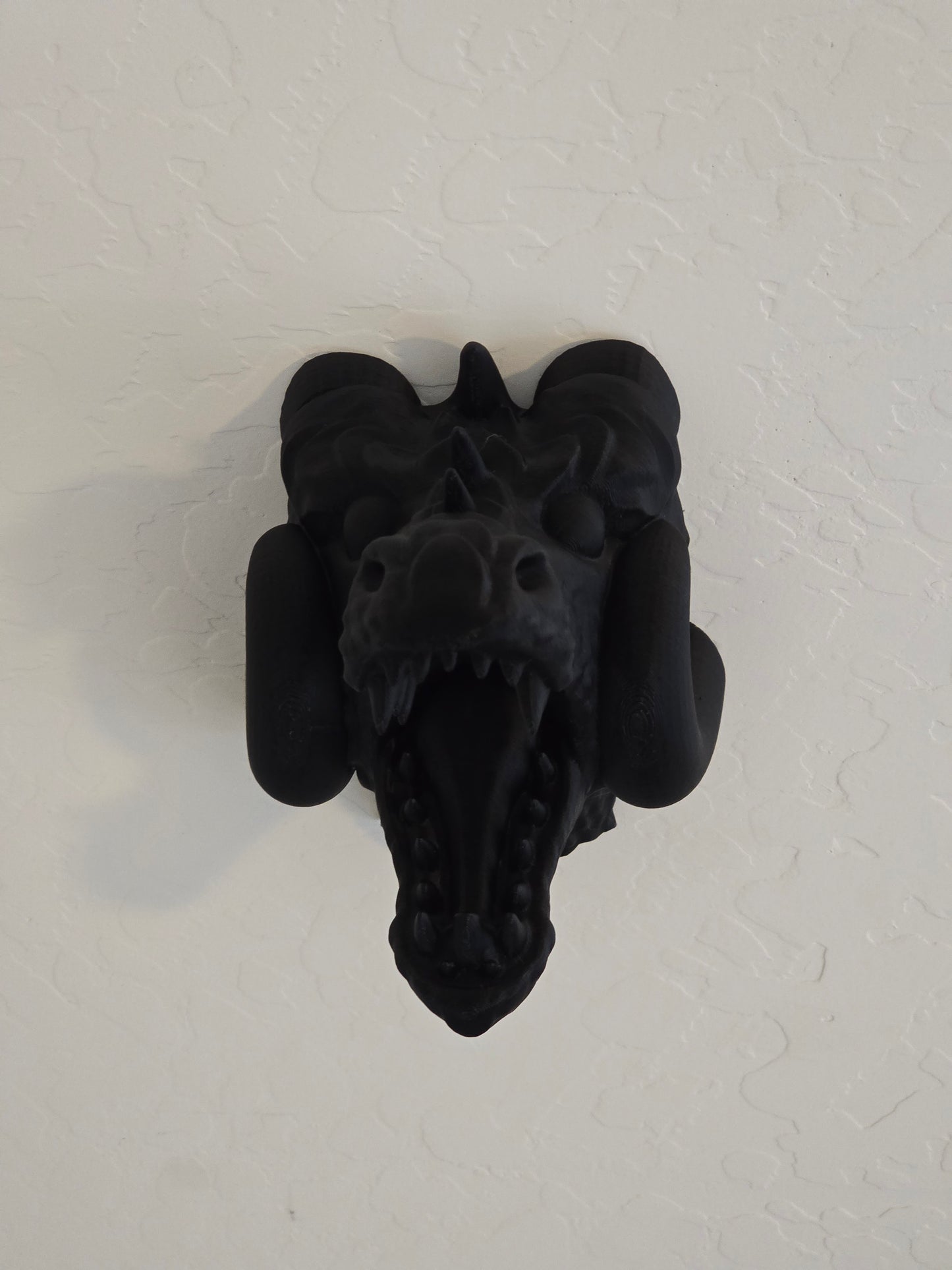Horned Dragon Head wall mount gothic mythical decor