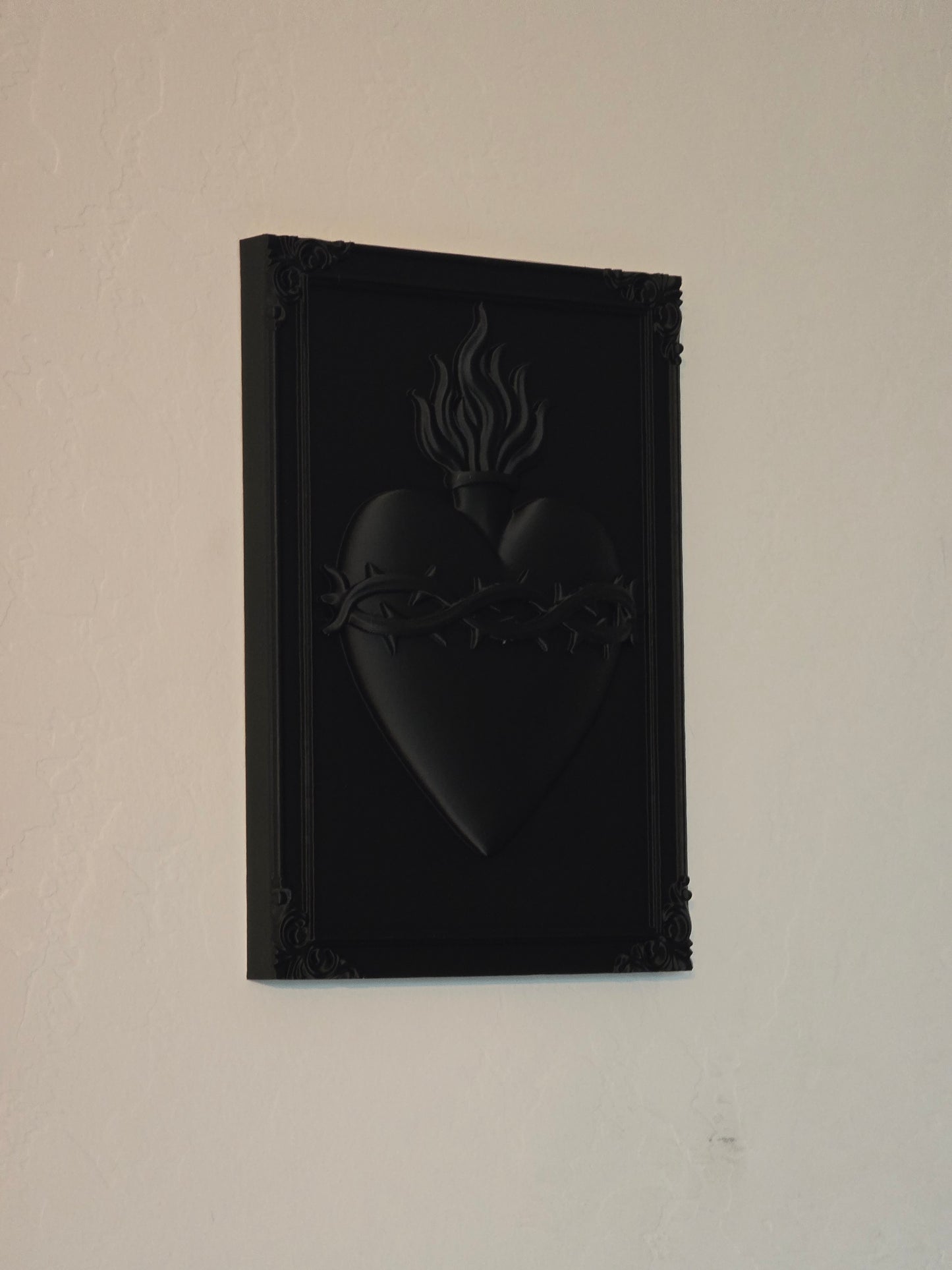 Sacred Heart + Thorn Vines - framed wall art decor