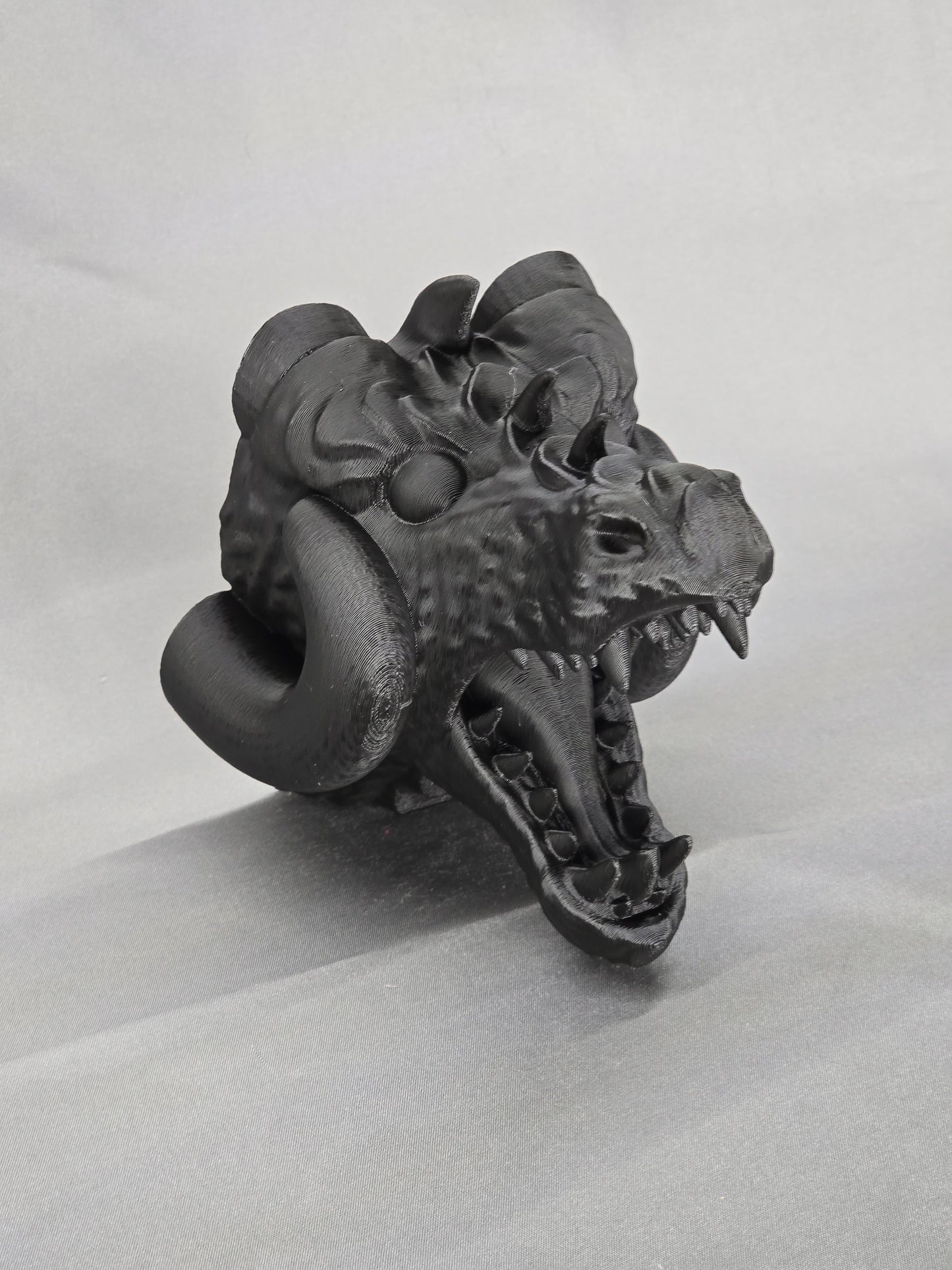 Horned Dragon Head wall mount gothic mythical decor