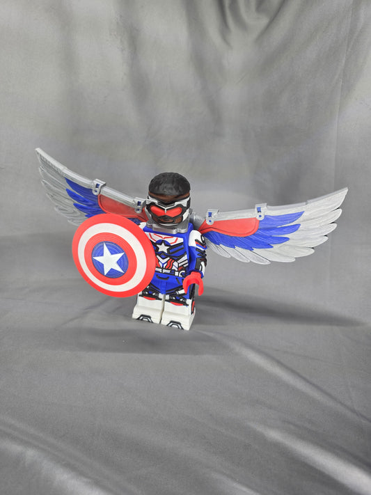 Big Block Winged American Soldier Captain articulating figurine