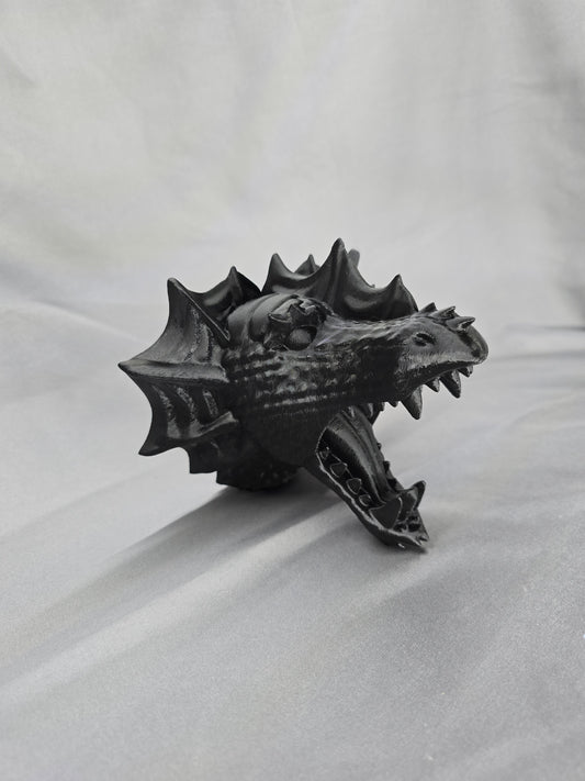 Fin Dragon Head wall mount gothic mythical decor