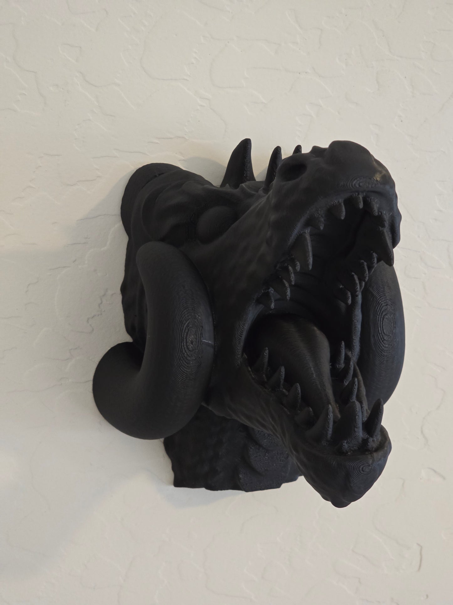 Horned Dragon Head wall mount gothic mythical decor