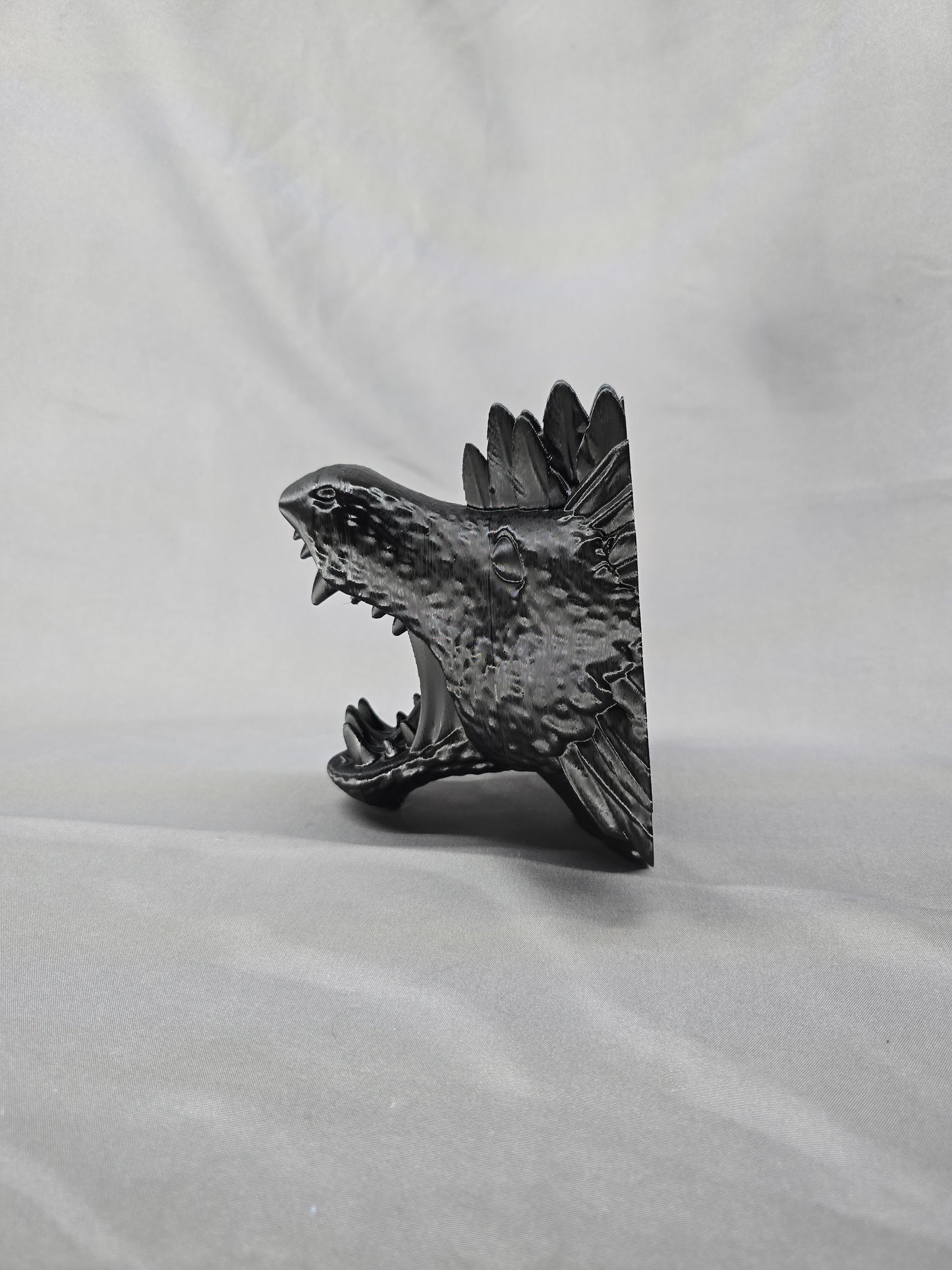 Feather Dragon Head wall mount gothic mythical decor