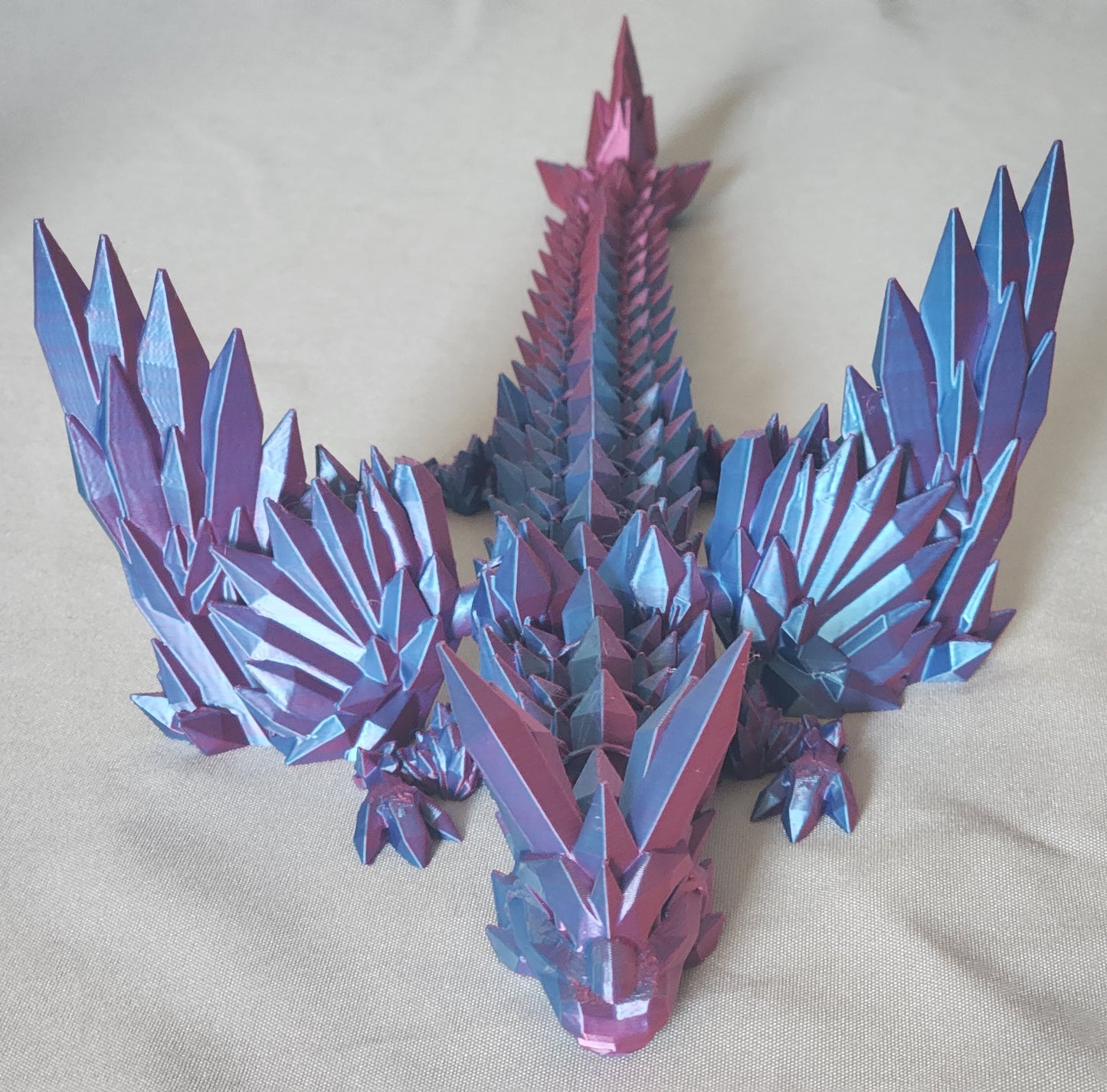 Crystal Wing Dragon articulating figurine is a beautiful, fun fidget toy and decoration