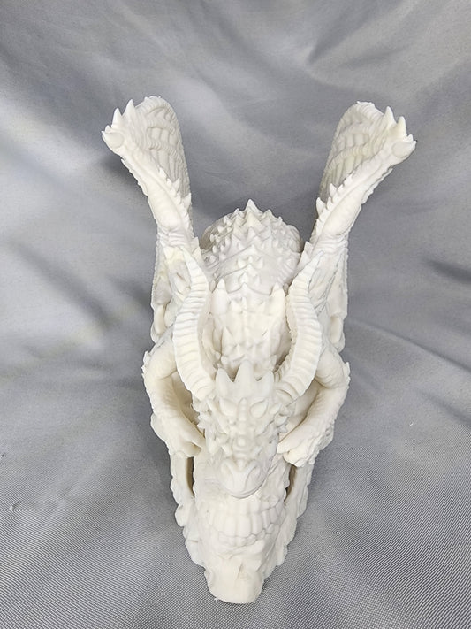 Dragon perched on skull decoration for home or office whether it's Halloween or any other time of year