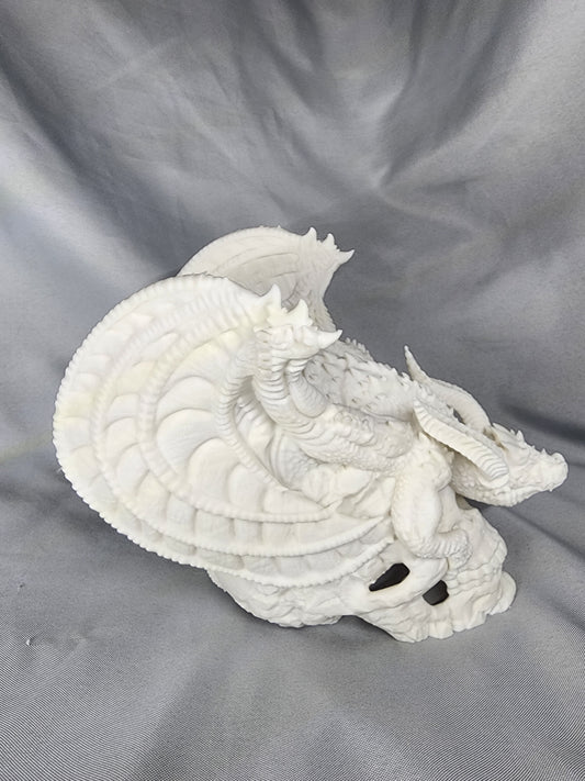 Dragon perched on skull decoration for home or office whether it's Halloween or any other time of year