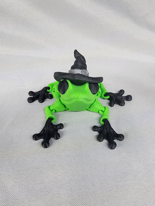 Witch Frog with articulating legs Halloween figurine fidget toy decoration