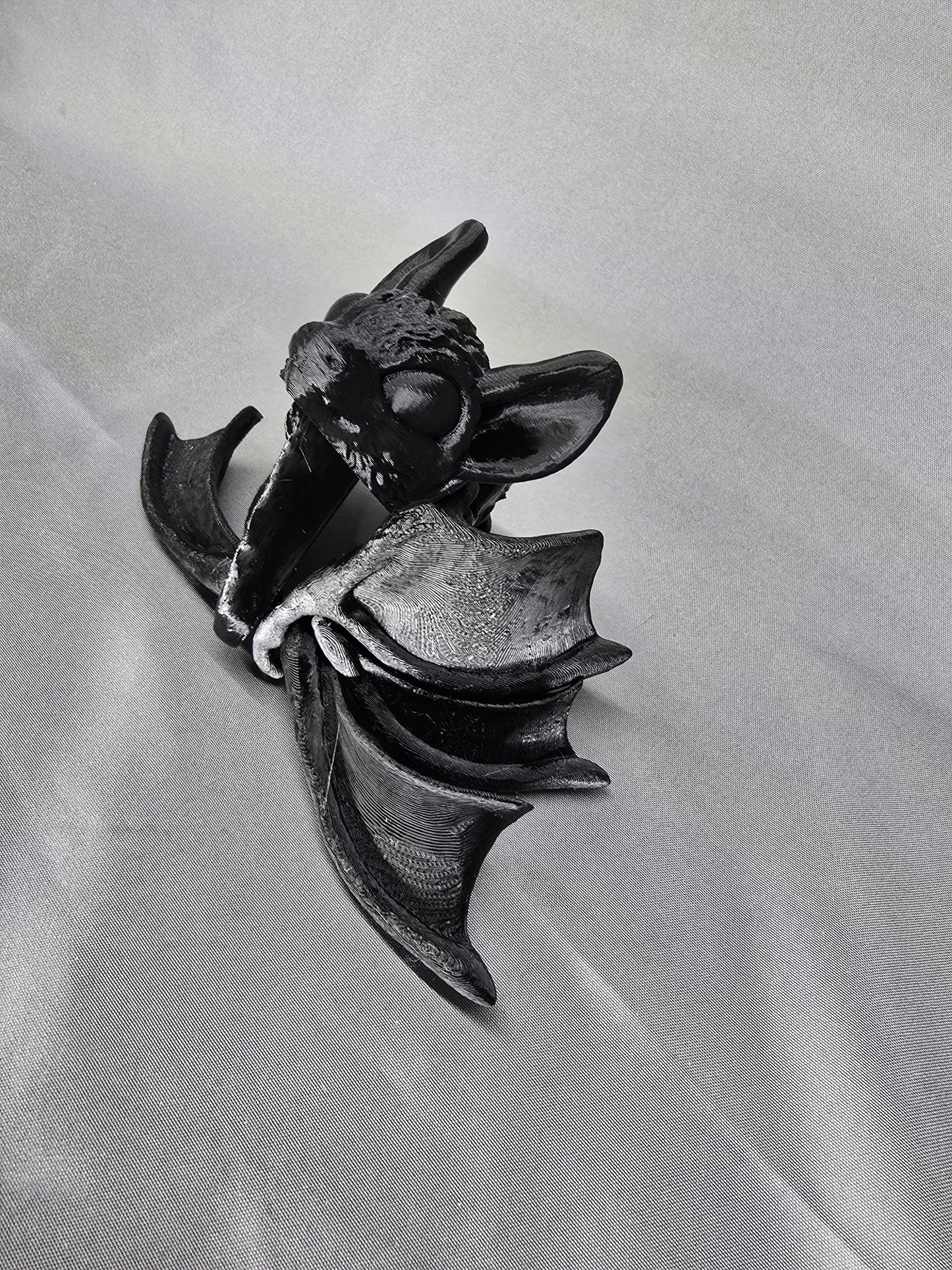 Tiny Bat articulating figurine and Halloween decoration love to hang around and flap its cute little wings