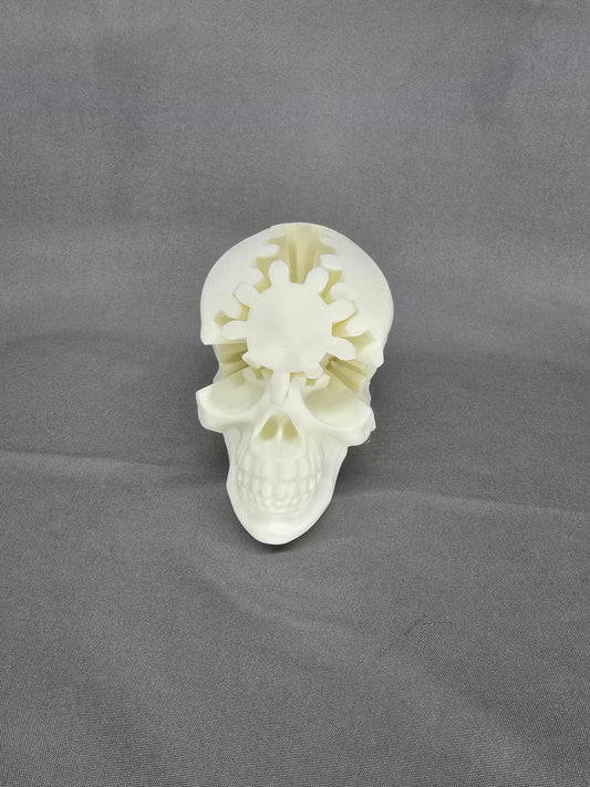 Skull Gear Head rotating articulating figurine decoration fidget for Halloween