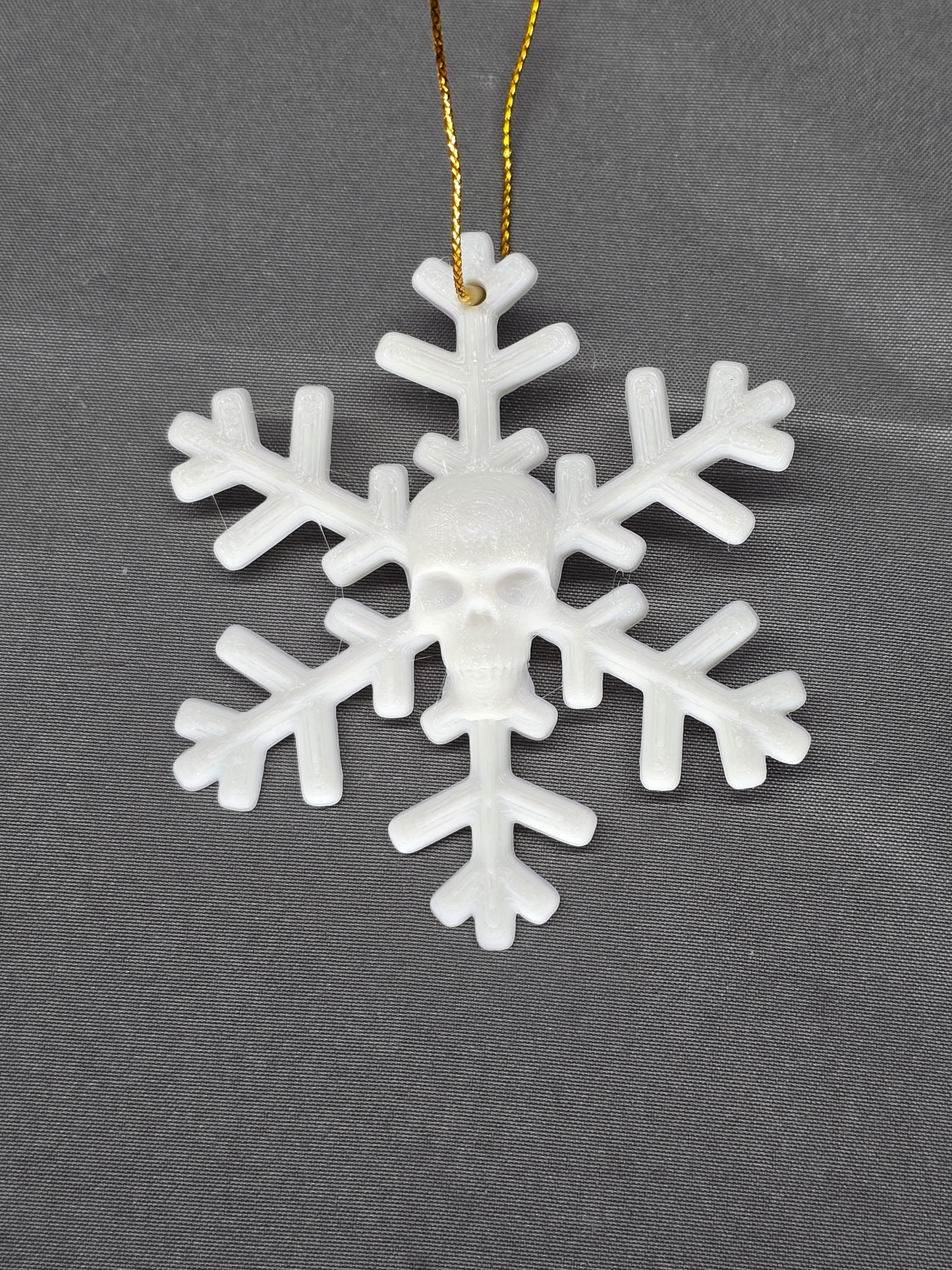 Skullface Snowflake holiday tree decoration ornament