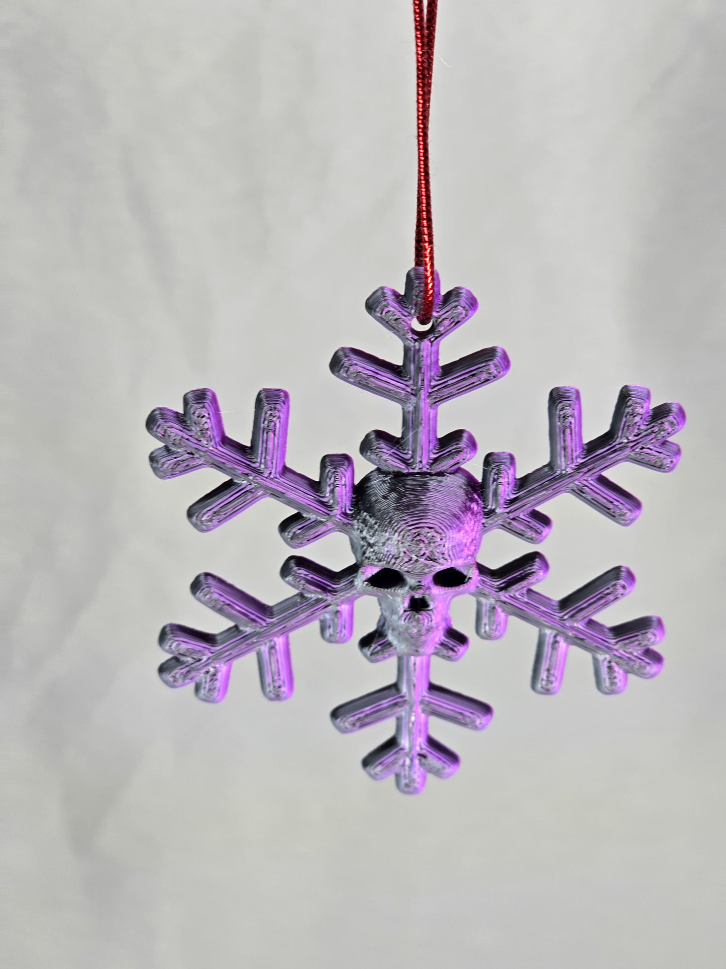 Skullface Snowflake holiday tree decoration ornament