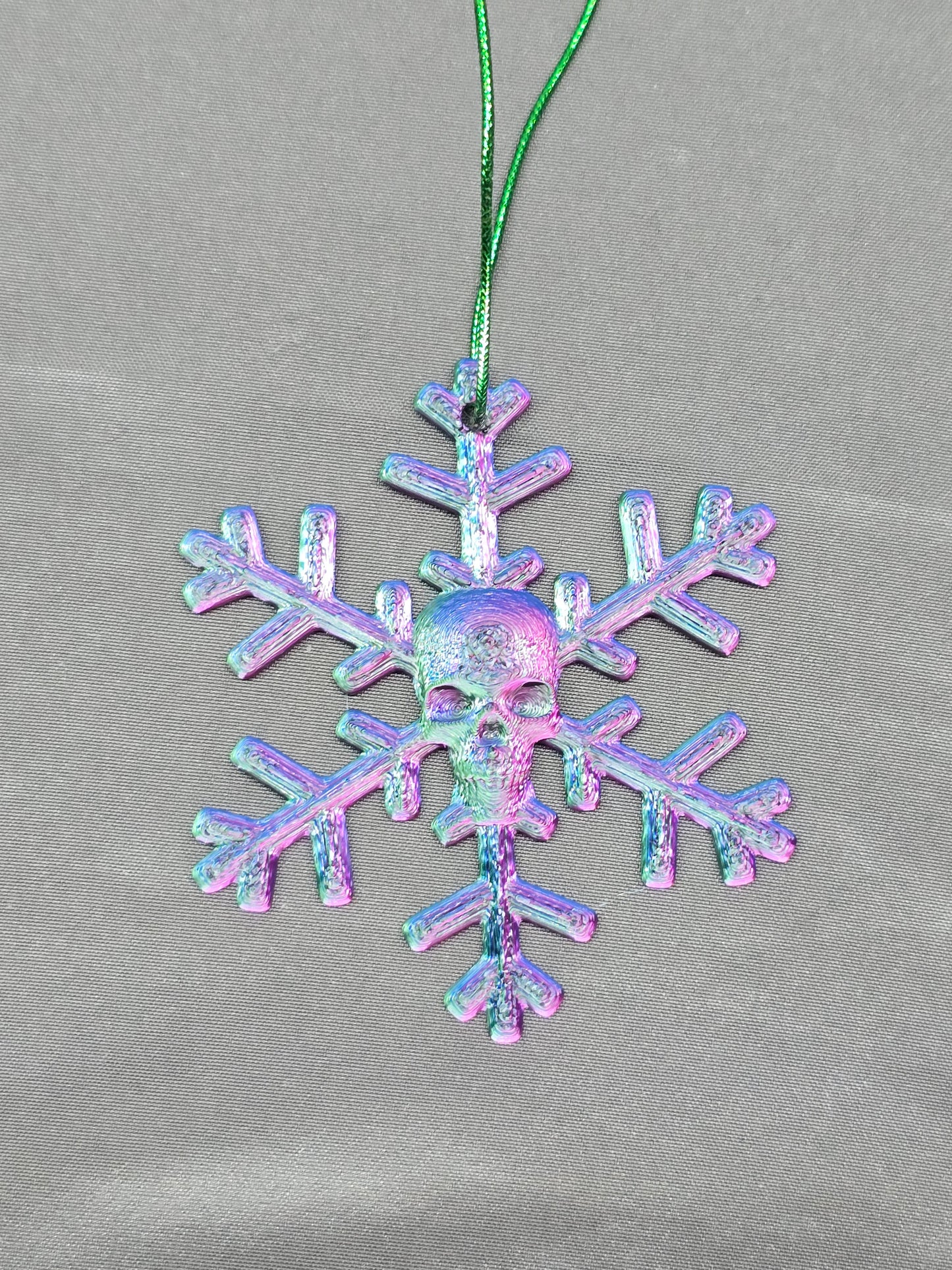 Skullface Snowflake holiday tree decoration ornament