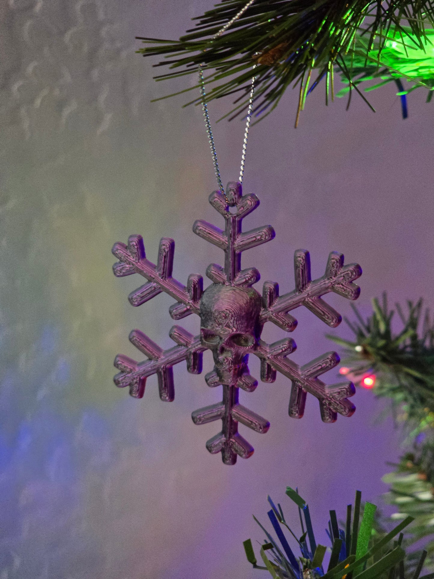 Skullface Snowflake holiday tree decoration ornament