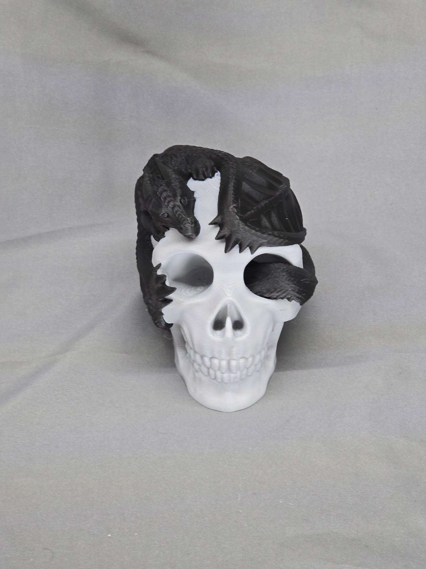 Skull with a dragon wrapped around it decoration must-have for any gothic decor or fantasy enthusiast