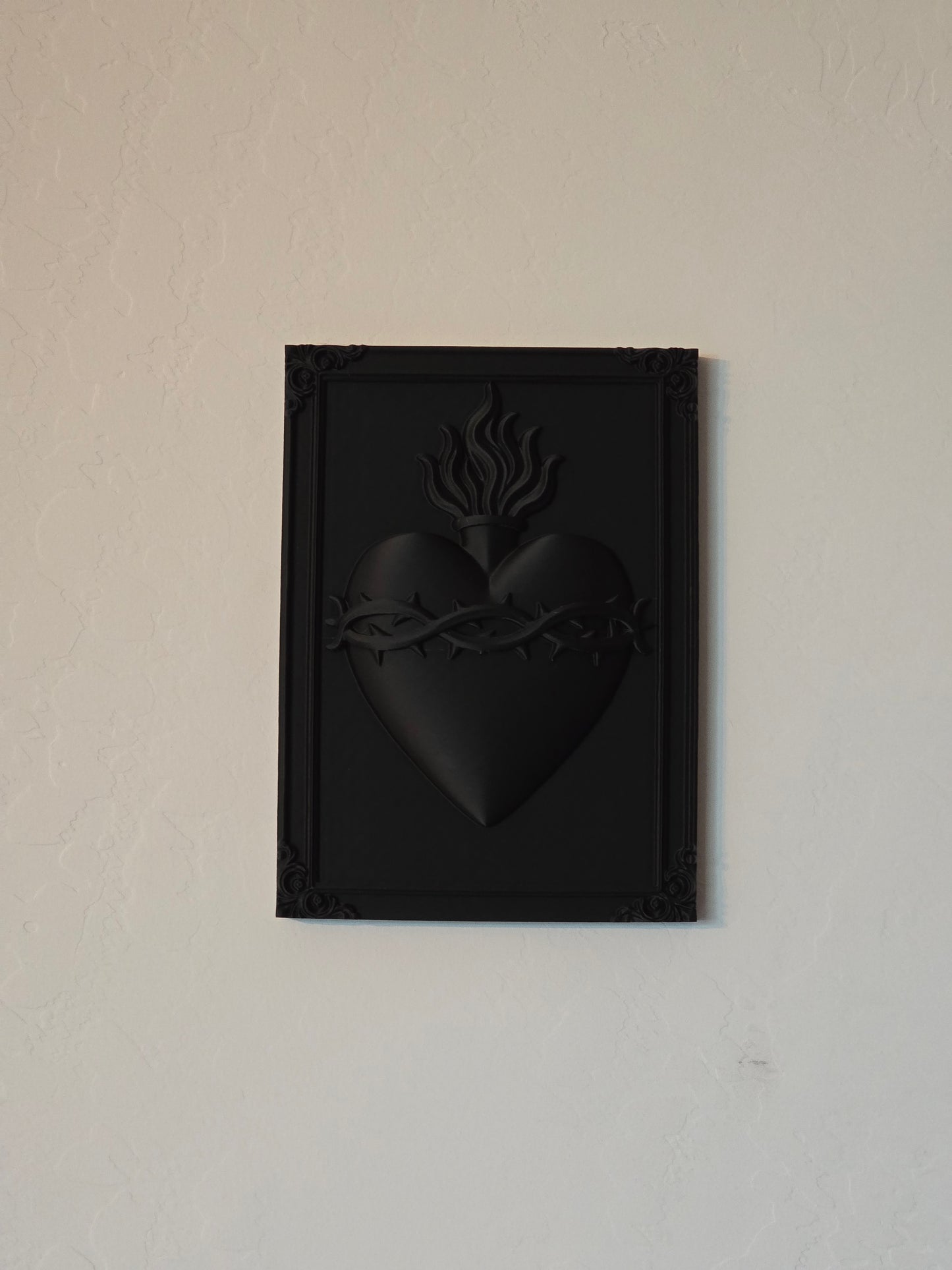 Sacred Heart + Thorn Vines - framed wall art decor