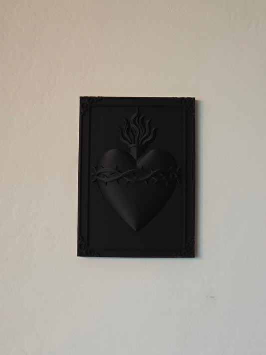 Sacred Heart + Thorn Vines - framed wall art decor