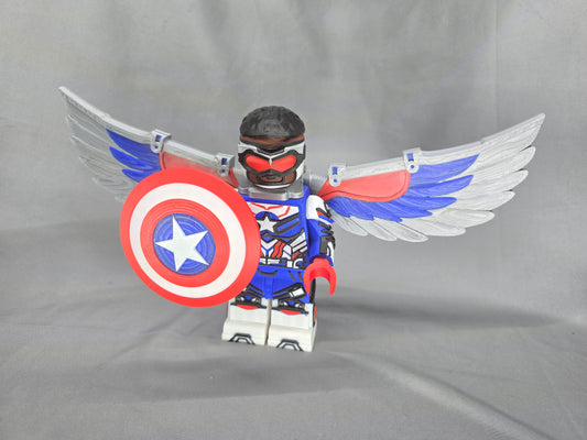 Big Block Winged American Soldier Captain articulating figurine