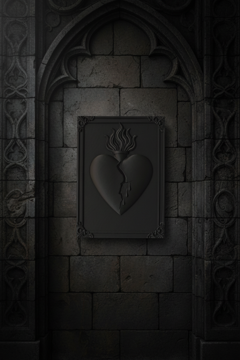 Sacred Heart Broken - framed wall art decor
