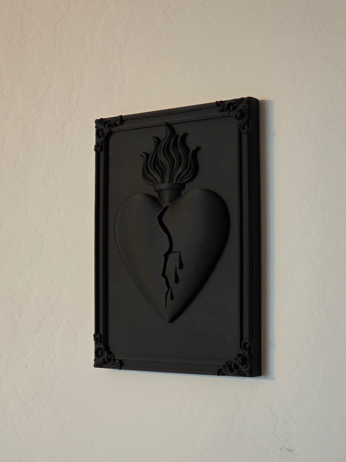 Sacred Heart Broken - framed wall art decor