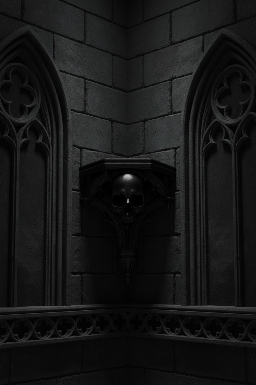 Gothic Skull Corner Shelf