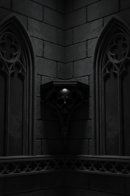 Gothic Skull Corner Shelf