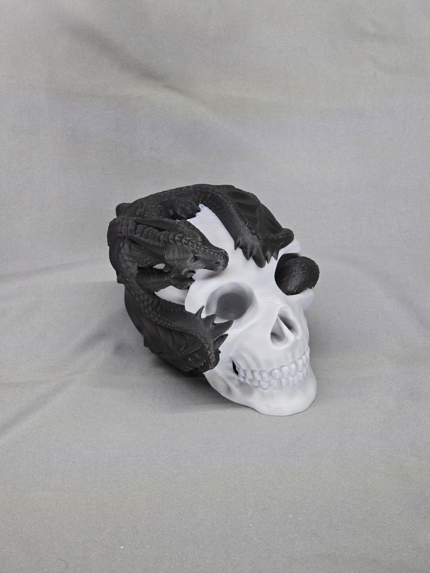 Skull with a dragon wrapped around it decoration must-have for any gothic decor or fantasy enthusiast